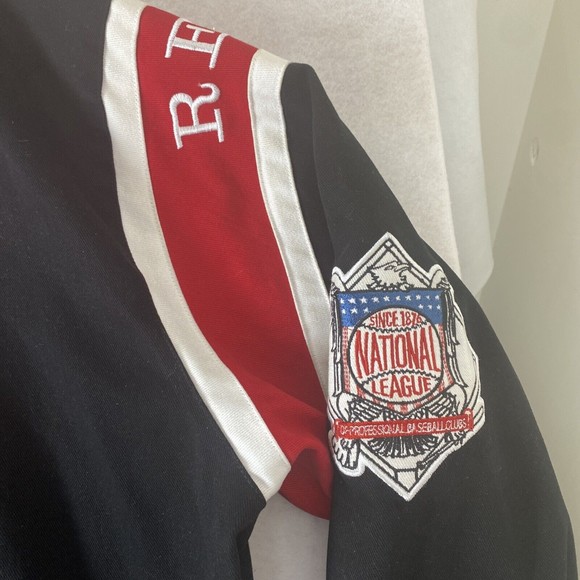 Vintage JH Design Cincinnati Reds  MLB Heavy Cotton Twill Jacket 3XL EUC BLACK - Picture 15 of 16